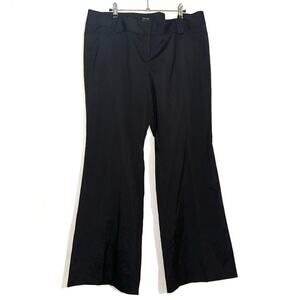 NEW Nicole Miller The Smart Pant Classic Flare Leg Black Pinstripe Pants 16